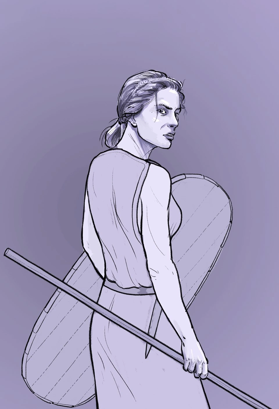 Illustration af 2000 år gammel krigerkvinde