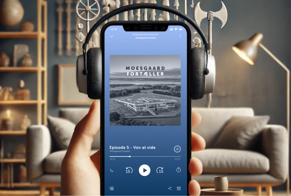 Illustration af podcast på mobil